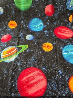 Vintage Planets Outer Space  Cotton 2+ Yards of Fabric Cranston Collections